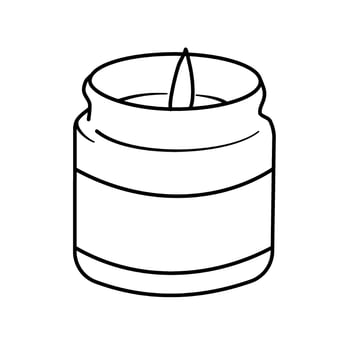 candle line art home decor vector illustration