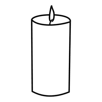 candle line art home decor vector illustration