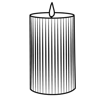 candle line art home decor vector illustration