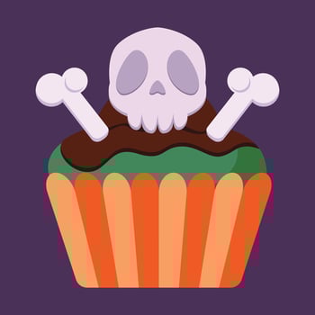 halloween cupcake Skull topping vector