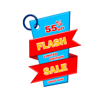 3D tag flash sale discount percentage  red,yellow,blue color png