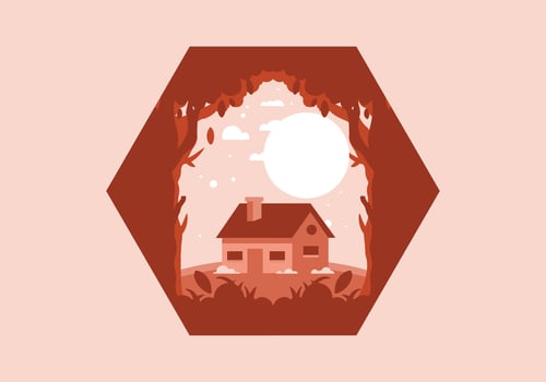 Colorful flat illustration of a simple house vector