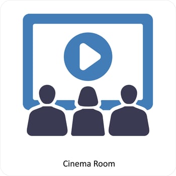 Cinema Room and auditoriam icon concept vector