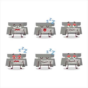 Cartoon character of digital weight with sleepy expression vector
