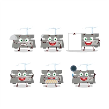 Cartoon character of digital weight with various chef emoticons vector