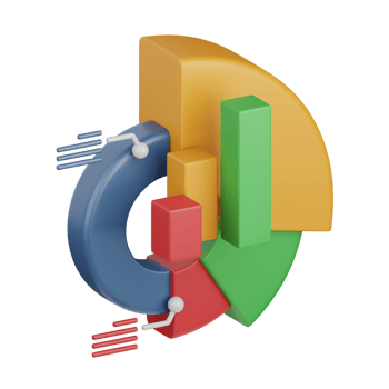 3d rendering statistics isolated useful for business, analytics, web, money and finance design png