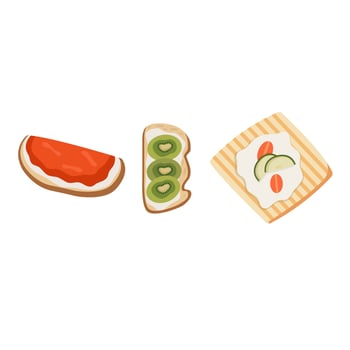 Set Of Bread Toast Illustration vector