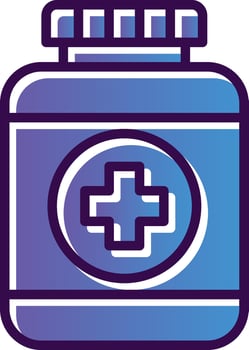 Pills Bottle Vector Icon Design