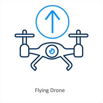 flying drone and technology icon concept vector