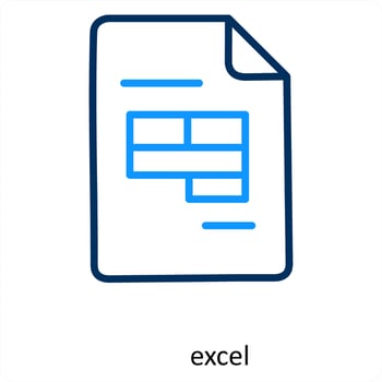 excel and database icon concept vector