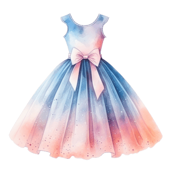 Watercolor princess dress. Illustration png