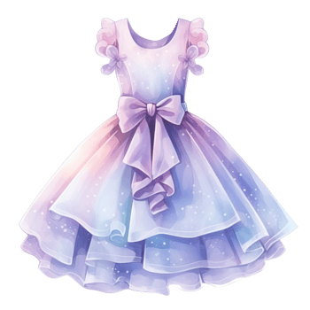 Watercolor princess dress. Illustration png