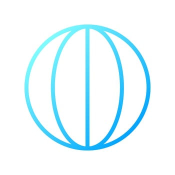 Longitude pixel perfect gradient linear vector icon. Spherical globe. World map. Planet meridian. Earth surface. Thin line color symbol. Modern style pictogram. Vector isolated outline drawing
