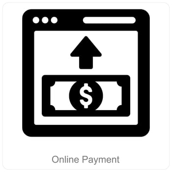 Online Payment and online money icon concept vector