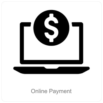Online Payment and online money icon concept vector