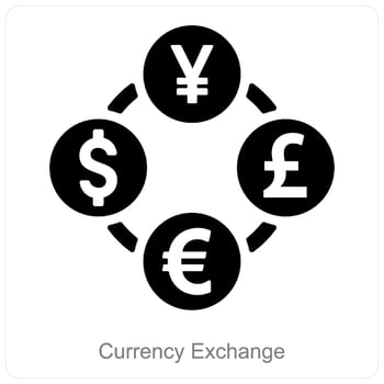 Currency Exchange and conversion icon concept vector