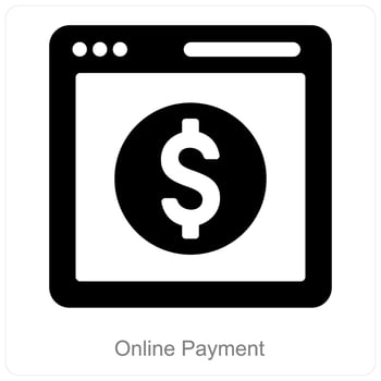 Online Payment and online money icon concept vector