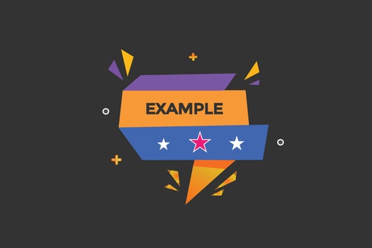 new example, level, sign, speech, bubble  banner, vector