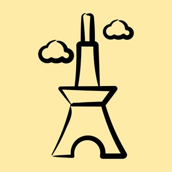 Icon japan tower. Japan elements. Icons in hand drawn style. Good for prints, posters, logo, advertisement, infographics, etc. vector