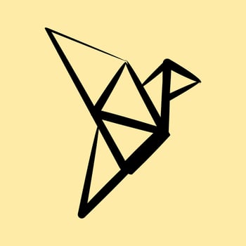 Icon origami bird. Japan elements. Icons in hand drawn style. Good for prints, posters, logo, advertisement, infographics, etc. vector