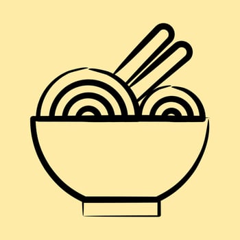 Icon ramen. Japan elements. Icons in hand drawn style. Good for prints, posters, logo, advertisement, infographics, etc. vector