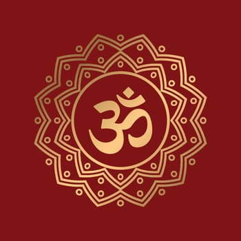 Mandala with Om Hindu Indian Symbol vector