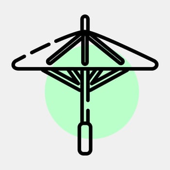 Icon japanese umbrella. Japan elements. Icons in color spot style. Good for prints, posters, logo, advertisement, infographics, etc. vector