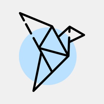Icon origami bird. Japan elements. Icons in color spot style. Good for prints, posters, logo, advertisement, infographics, etc. vector