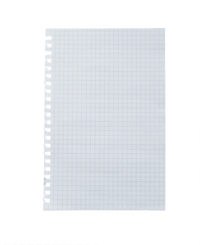 close up of a white piece of paper with copyspace isolated transparent png