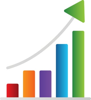 Growth Graph Vector Icon Design