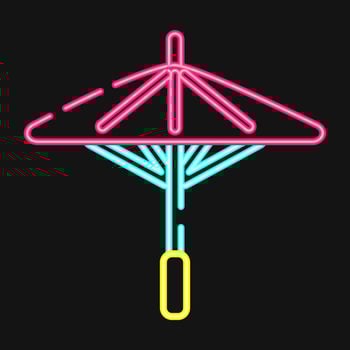 Icon japanese umbrella. Japan elements. Icons in neon style. Good for prints, posters, logo, advertisement, infographics, etc. vector