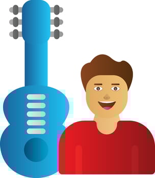 Guitarist Vector Icon Design