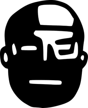 face man cartoon vector