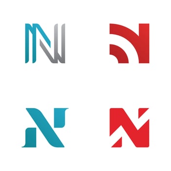 Letter N logo template elements vector