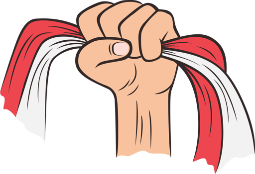 Hand holding Indonesia flag Illustration png