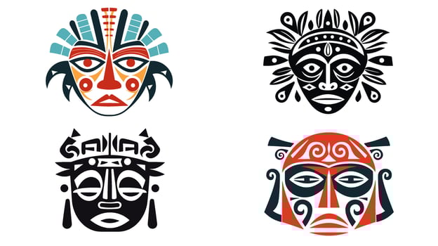 Awe-Inspiring African War Mask Unveiling the Powerful Traditions and Symbolism Behind This Ancient Artifact vector