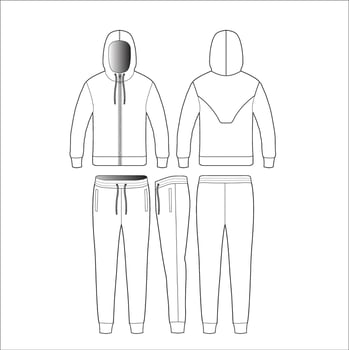 Tracksuit Top and Bottom Vector Sketch
