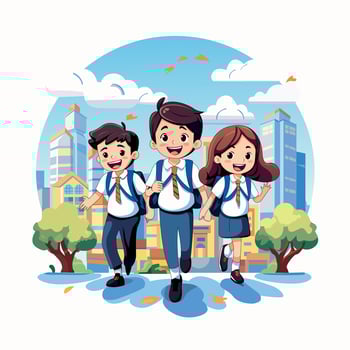 Back to School Cartoon Character Vector Illustration