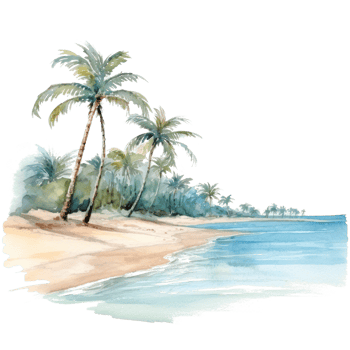 Watercolor tropical background. Illustration png