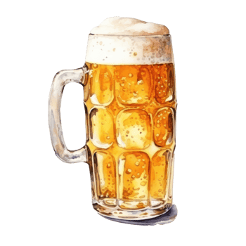 Watercolor beer glass isolated. Illustration png