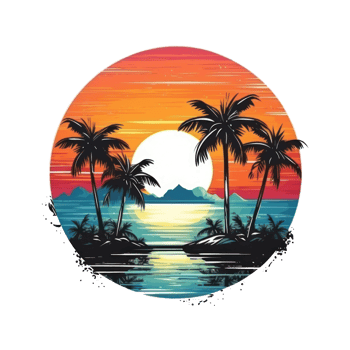 Summer tropical t-shirt design. Illustration png