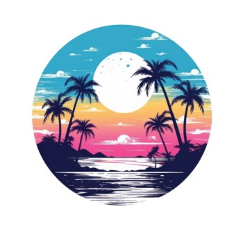 Summer tropical t-shirt design. Illustration png
