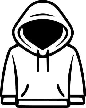 Hoodie isolated black outlines vector illustration