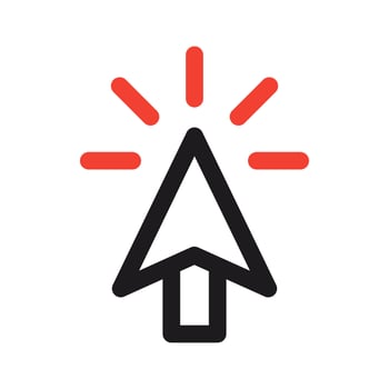 Cursor icon. Vector symbol in trendy flat style on white background. Click the arrow.