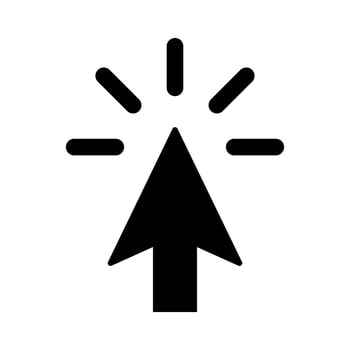Cursor icon. Vector symbol in trendy flat style on white background. Click the arrow.