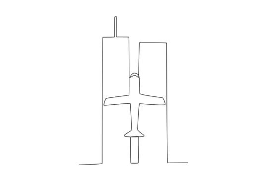 A plane crashes into the WTC tower vector