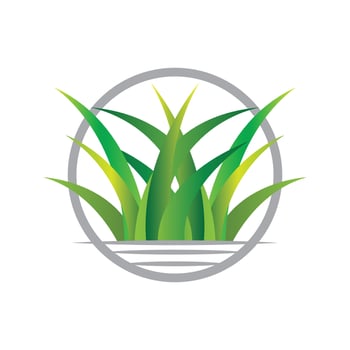 Green Grass Logo Design, Farm Landscape Illustration, Natural Scenery Vector
