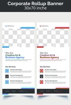 Corporate rollup banner template, advertisement, pull up, polygon background, vector illustration, business flyer, and display banner for your Corporate business, company, and restaurant