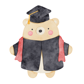 graduation bear watercolor png