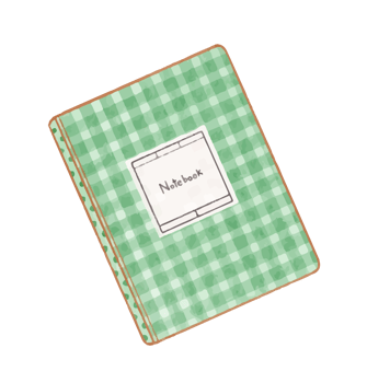 green notebook education concept watercolor png
